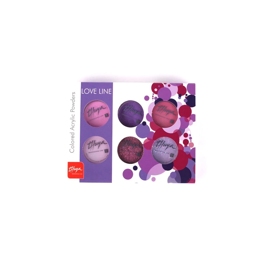PRO THUYA PACK ACRYLIC COLORS LOVE - комплект цветни акрилни пудри, #LOVE, 1 бр.