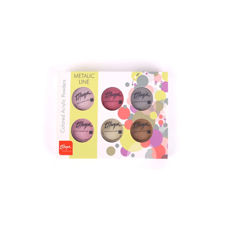 PRO THUYA PACK ACRYLIC COLORS METALLIC - комплект цветни акрилни пудри, #METALLIC, 1 бр.