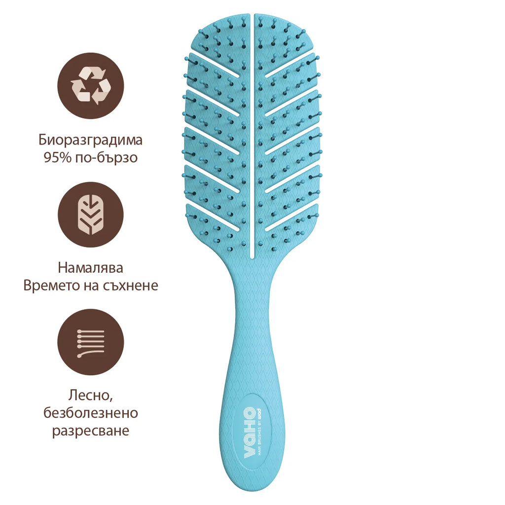 PRO Leaf Hairbrush Blue - разплитаща четка за коса, #Blue