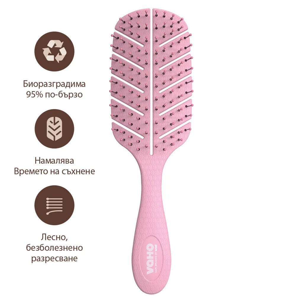 PRO Leaf Hairbrush Pink - разплитаща четка за коса, #Pink