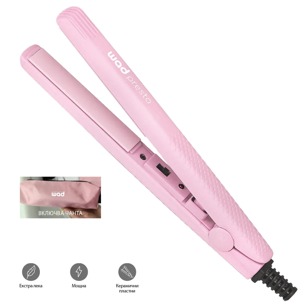 PRO PRESTA Straightener Black- мини преса за изправяне, #Pink